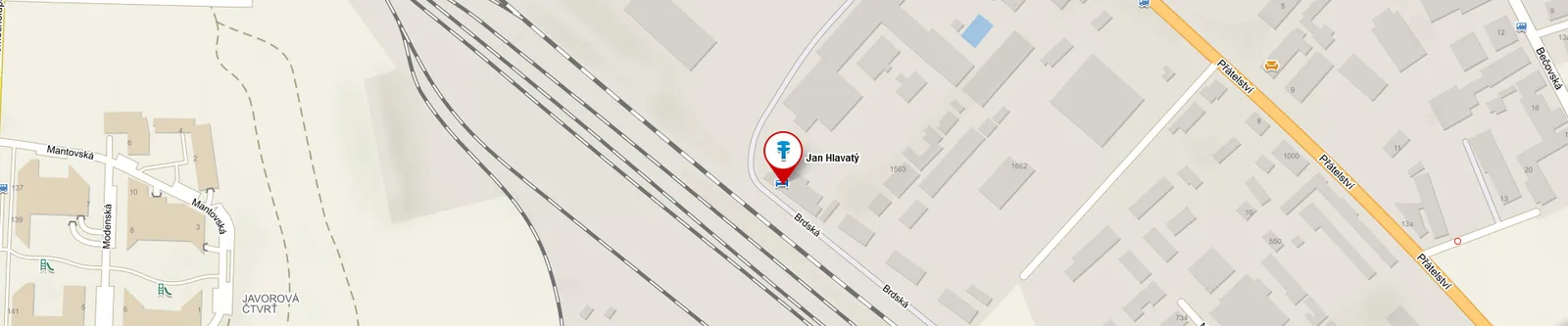 Orientační mapa okolí provozovny v Praze 10 – Uhříněvsi